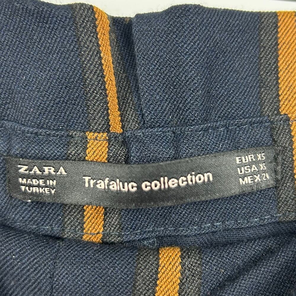 Zara Paperbag Waist Striped Pants High Waist Trousers Career Office Womens Sz XS - Picture 6 of 10